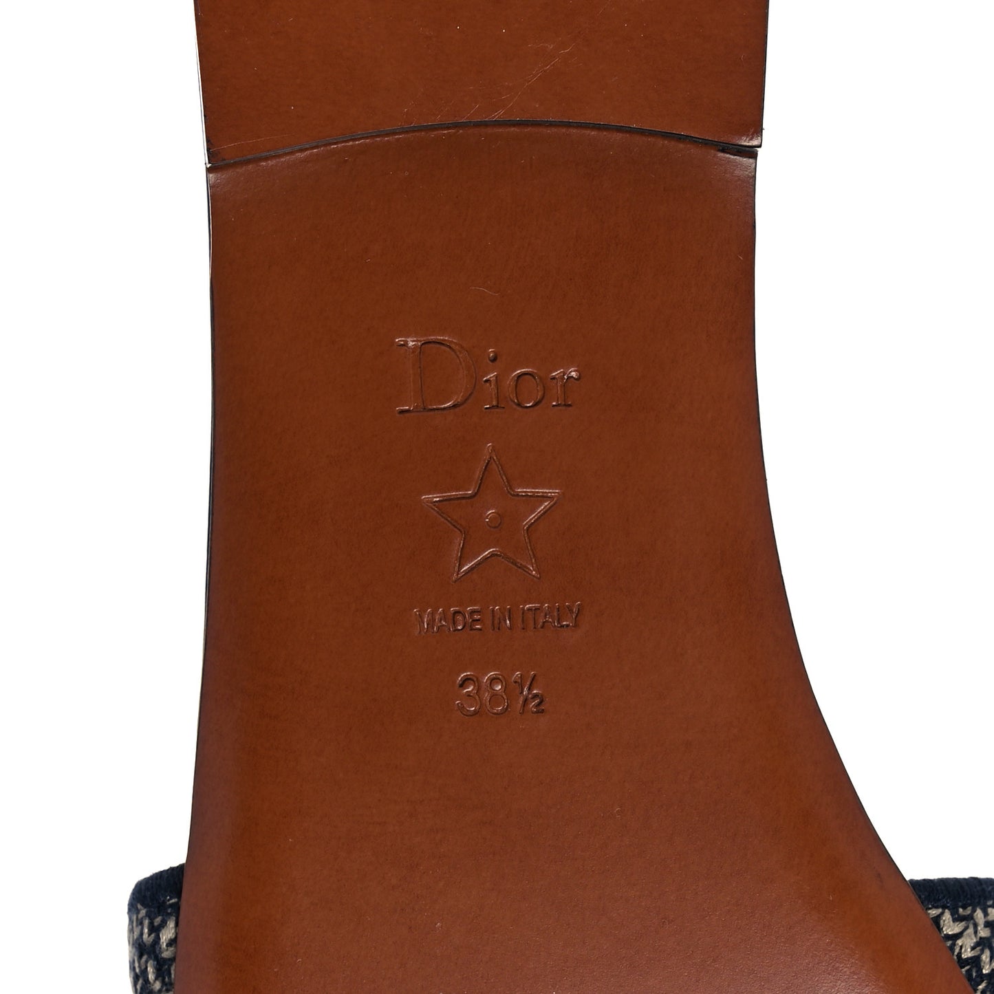 Canvas Embroidered Dway Mules Slide Sandals 38.5 Deep Blue