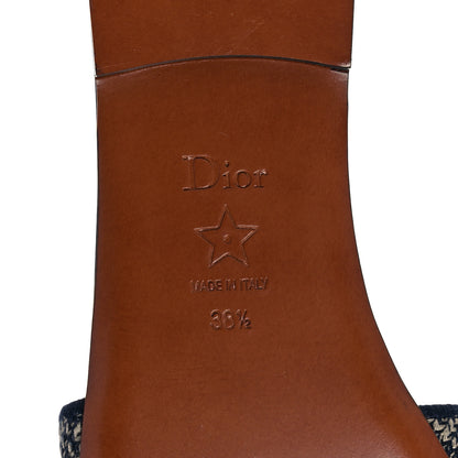 Christian Dior Canvas Embroidered Dway Mules Slide Sandals 38.5 Deep Blue 6 of 9