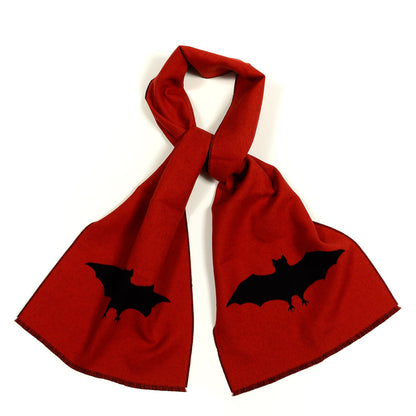 Gucci Wool Bat Scarf Black Red 1 of 4
