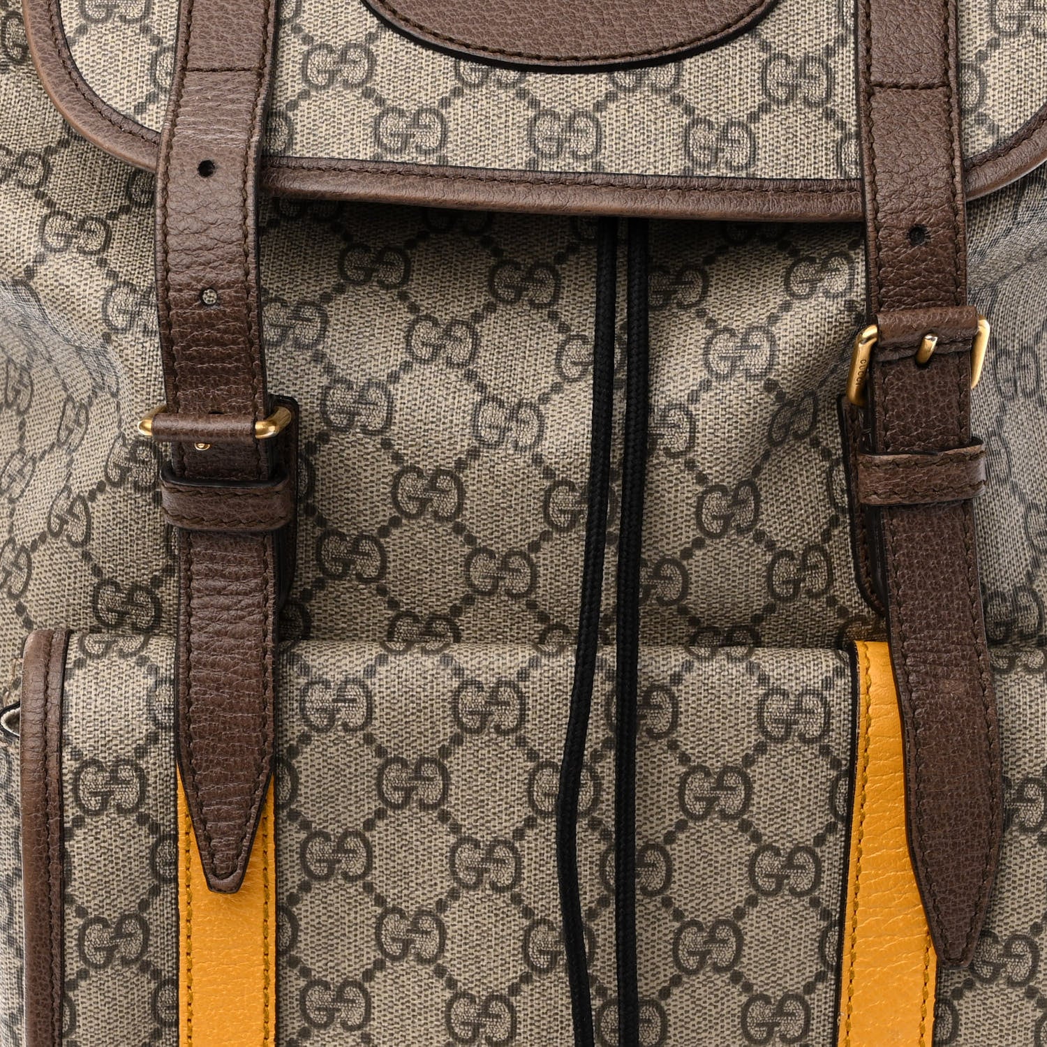 Gucci Soft GG Supreme Monogram Neo Vintage Double Buckle Backpack Beige New Acero Crop 8 of 10