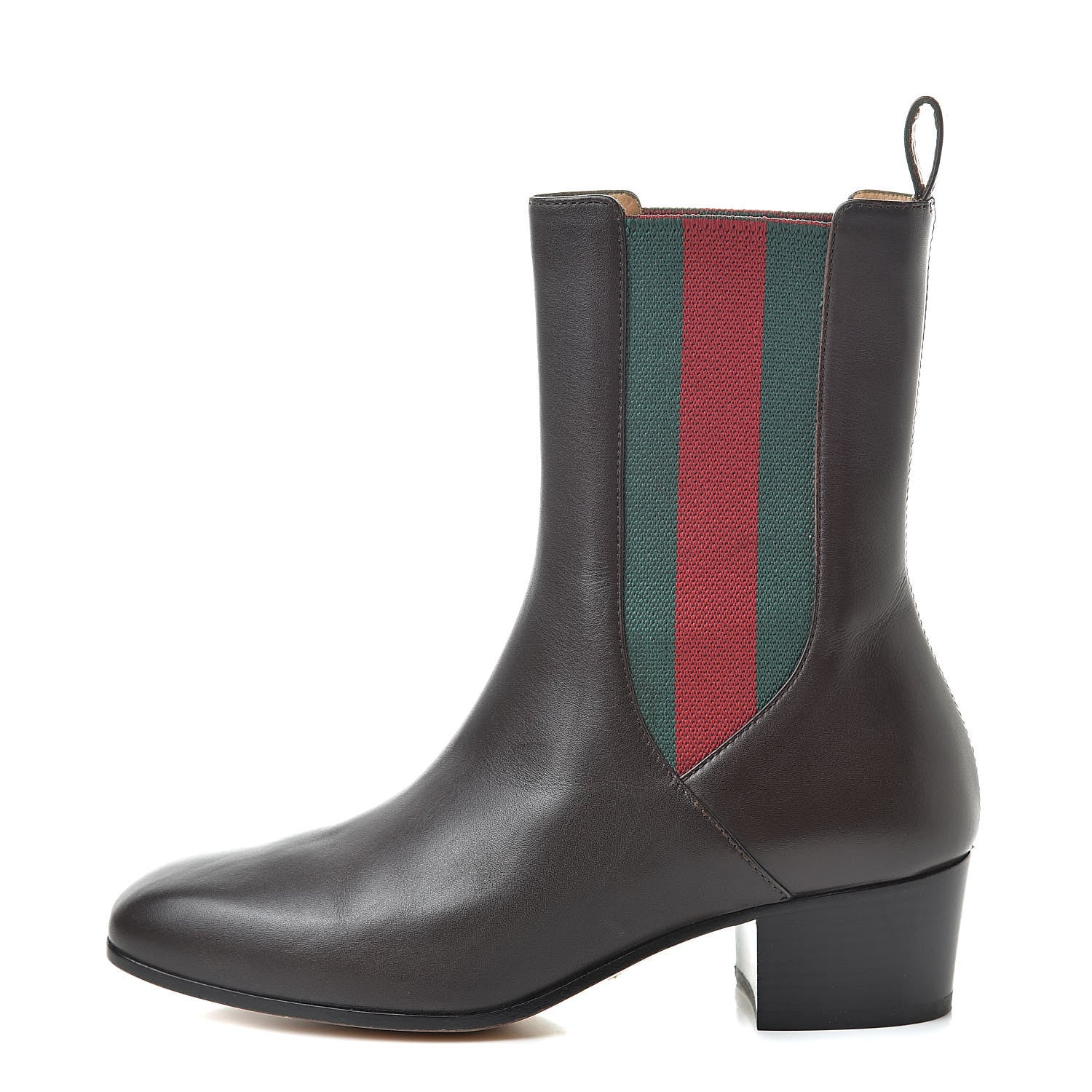 Gucci Calfskin Web Karen Ankle Boots 36 Brown 1 of 7
