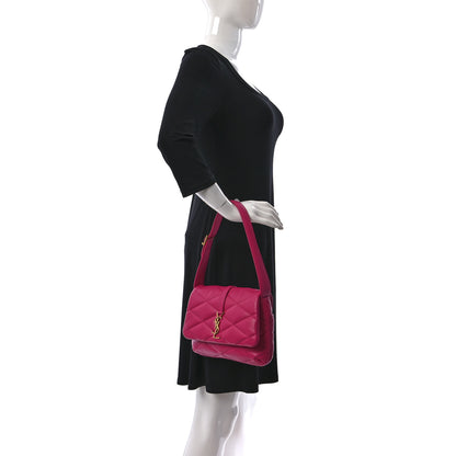Saint Laurent Lambskin Quilted Le 57 Diamond Shoulder Bag Lipstick Fuchsia 2 of 8