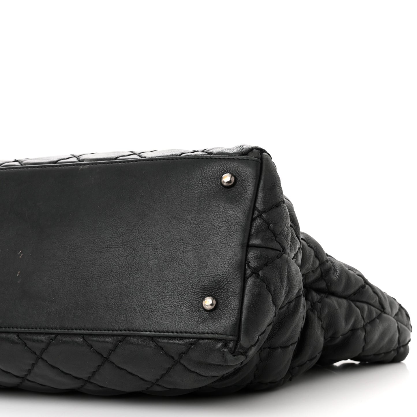 Calfskin Ultimate Stitch Shopping Tote Black