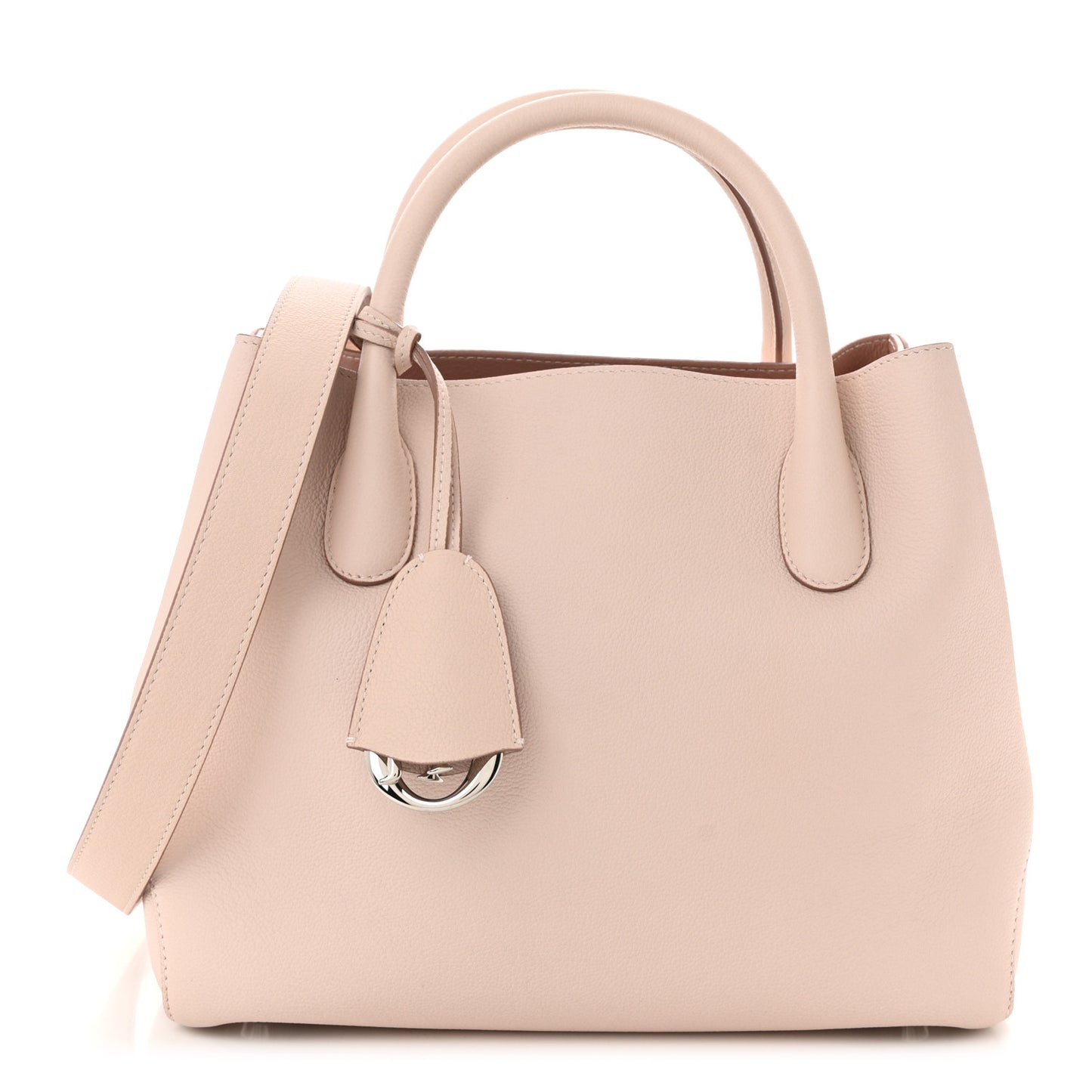 Supple Grained Calfskin Medium Open Bar Tote Rose Poudre