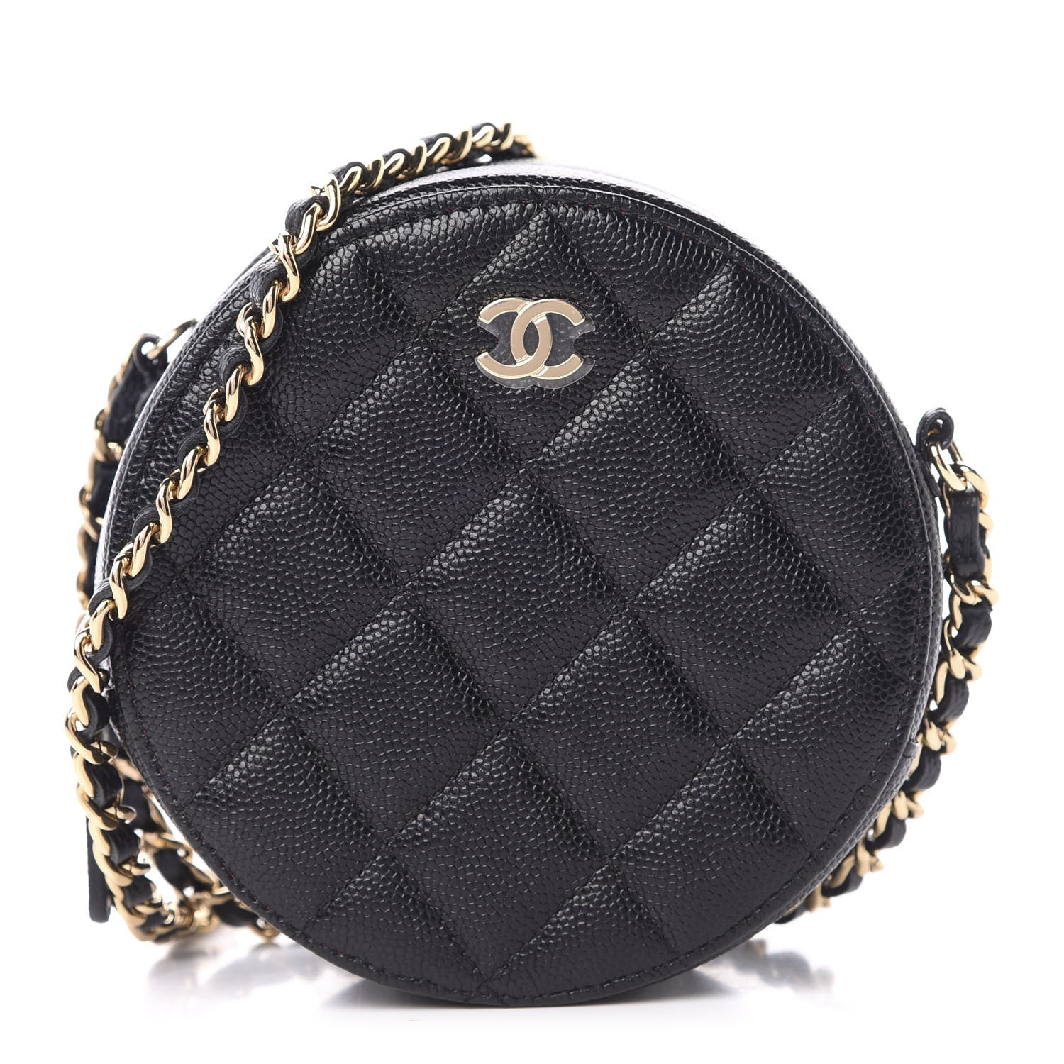 Chanel Caviar Quilted Round Clutch With Chain Black 1 of 10