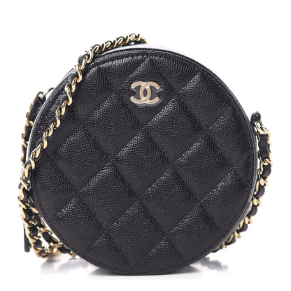 Chanel Caviar Quilted Round Clutch With Chain Black 1 of 10