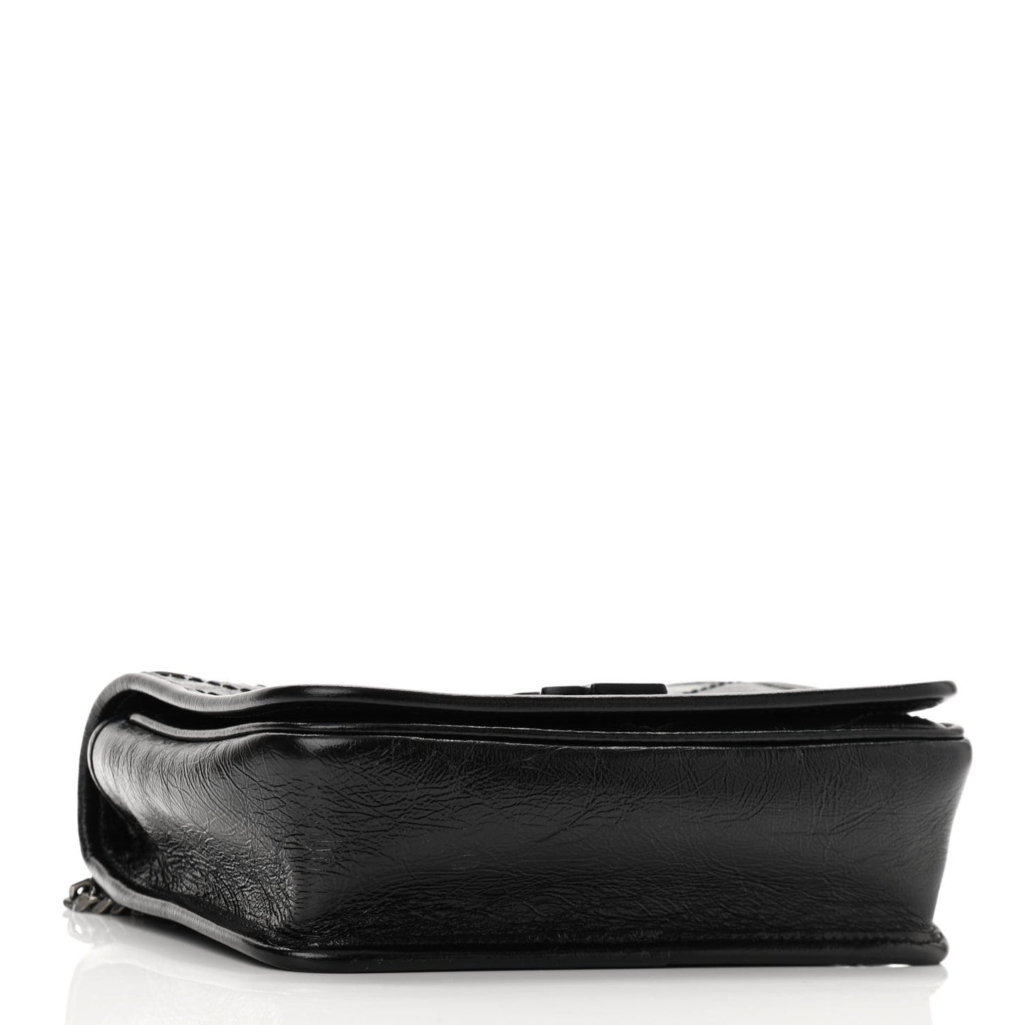 Crinkled Calfskin Matelasse Monogram Niki Chain Wallet Black