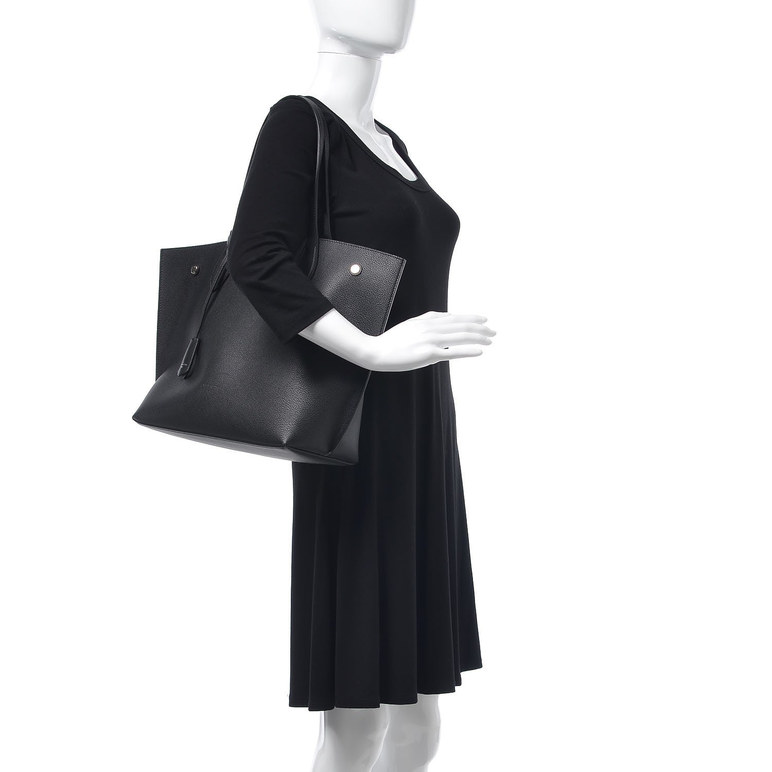 Louis Vuitton Calfskin Lockme Go Tote Black 2 of 7