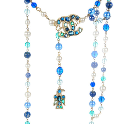 Chanel Pearl Beaded CC Belt Blue 5 of 6