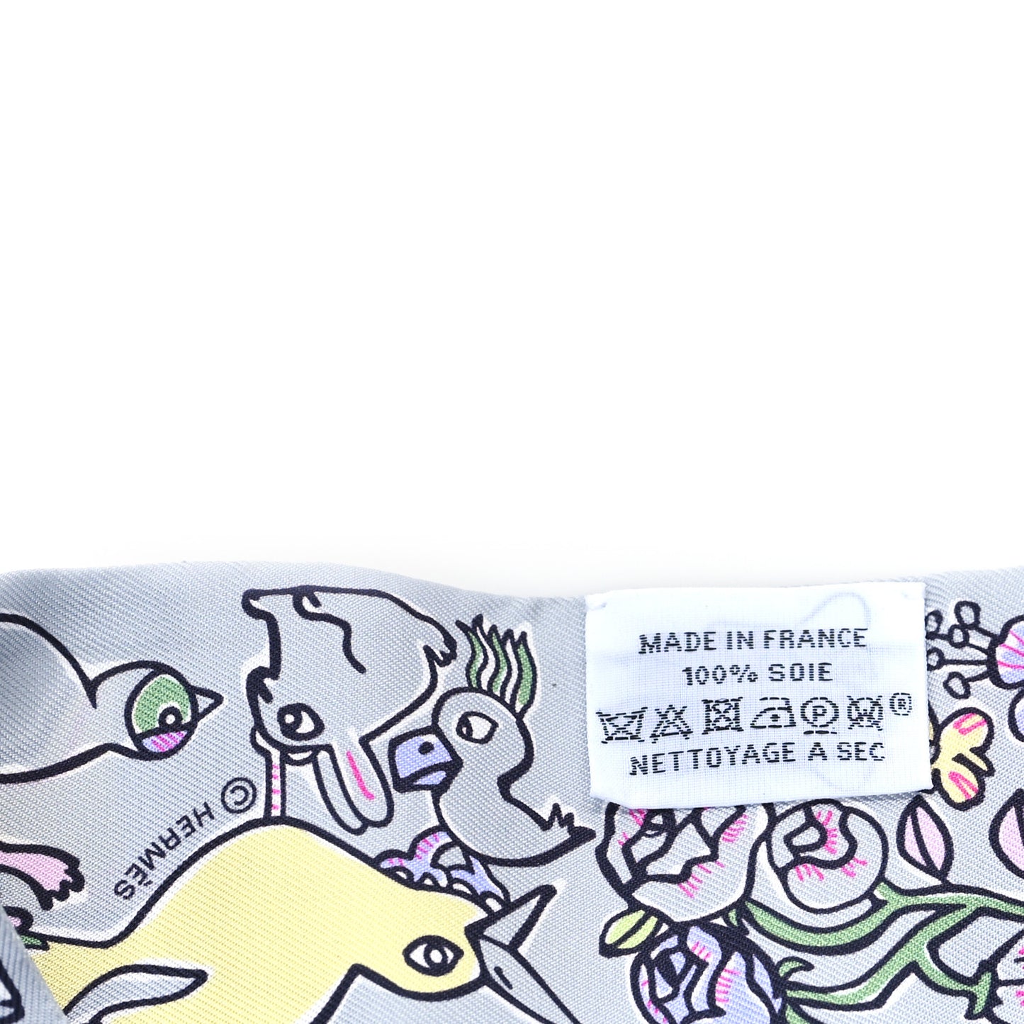 Silk Mille Et Un Lapins Twilly Gris Perle Rose Jaune