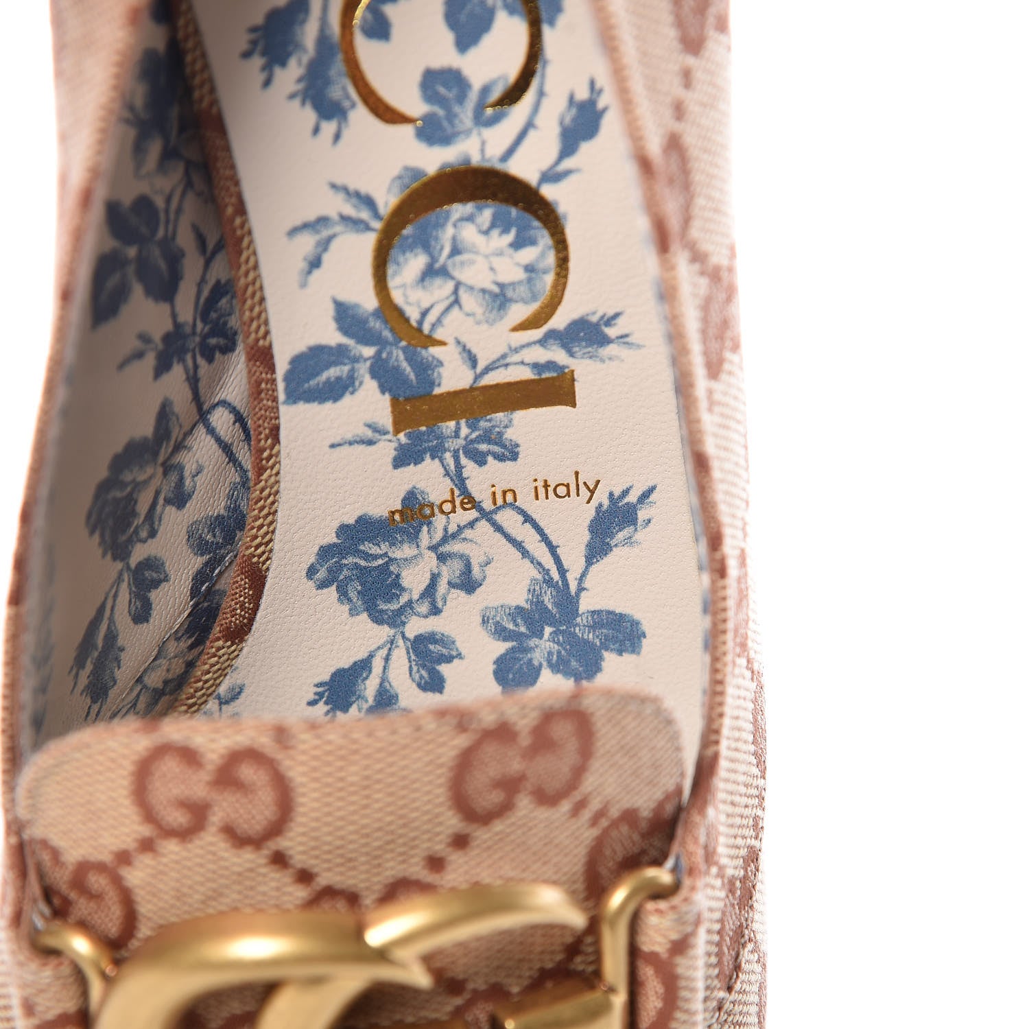 Gucci Monogram GG Victoire 55mm Loafer Pumps 39.5 Beige Ruggine 8 of 10