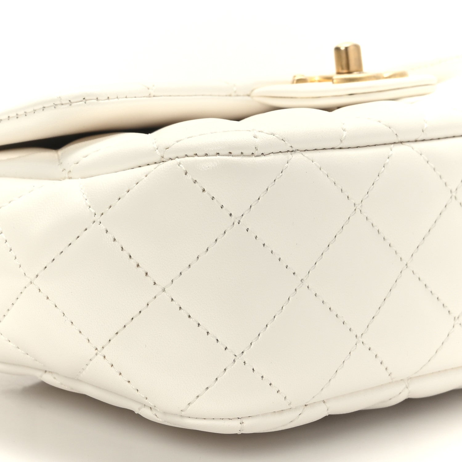 Chanel Lambskin Enamel Quilted Small Coco Hearts Square Flap White 8 of 10