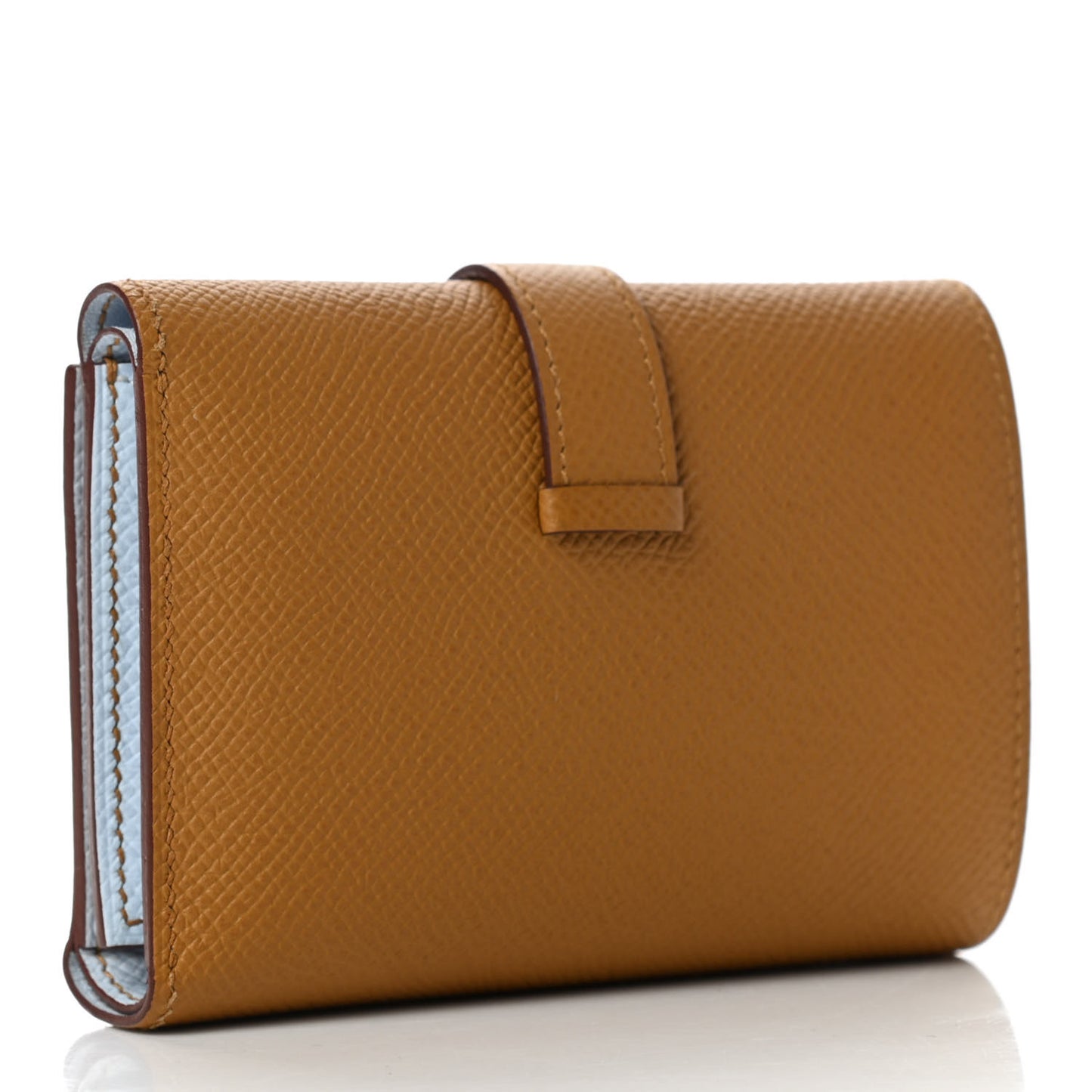 Epsom Verso Tri-Fold Bearn Compact Wallet Sesame Bleu Brume