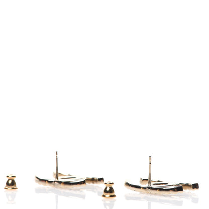 Chanel Baguette Crystal High Society CC Earrings Gold 3 of 5