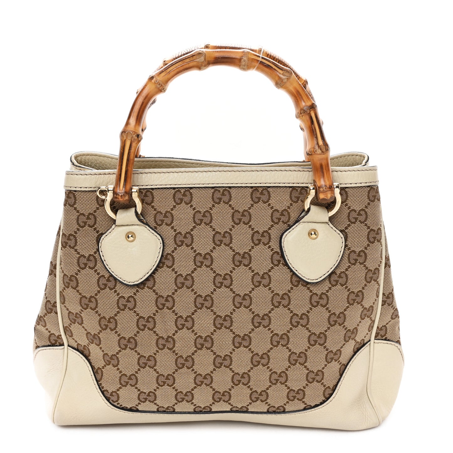 Monogram Small Diana Bamboo Top Handle Tote Off White