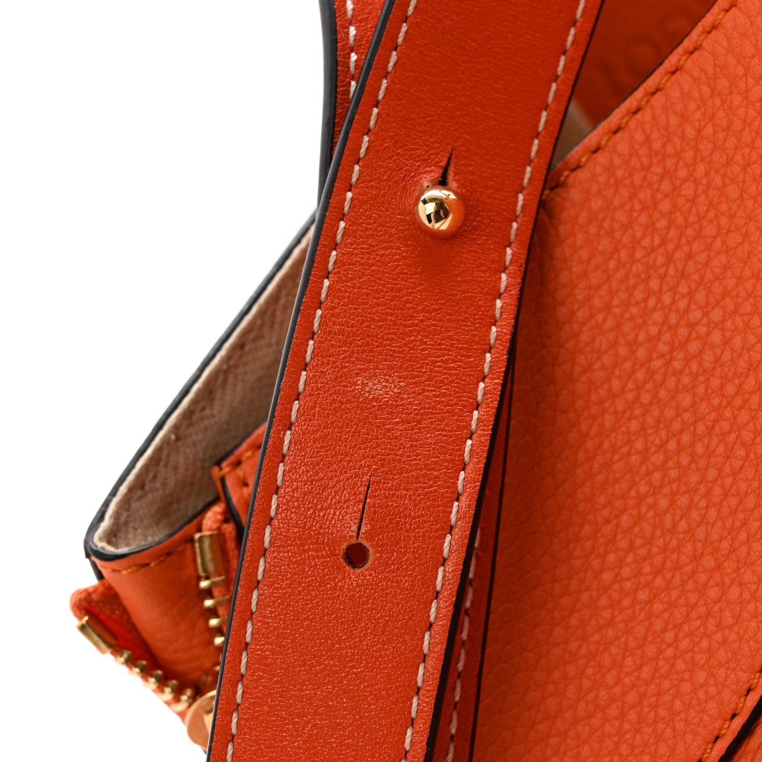 Loewe Grained Calfskin Small Hammock Shoulder Bag Apricot Orange 12 of 13