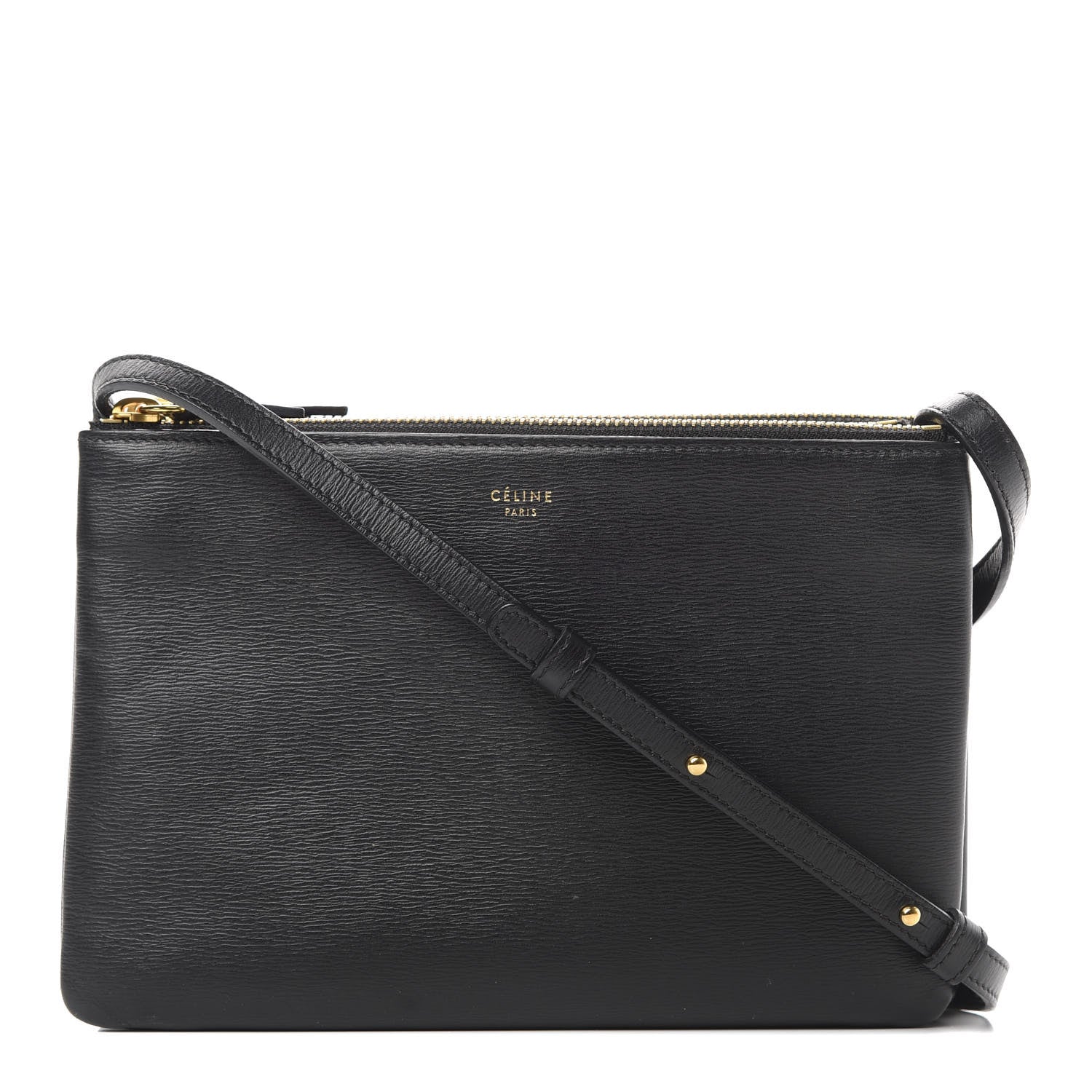 Celine Liege Calfskin Small Trio Crossbody Bag Black 1 of 14