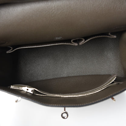 Hermes Taurillon Clemence Jypsiere 28 Vert de Gris 4 of 9