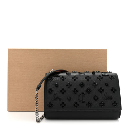 Christian Louboutin Calfskin Spikes Loubinthesky Paloma Clutch Black 12 of 12