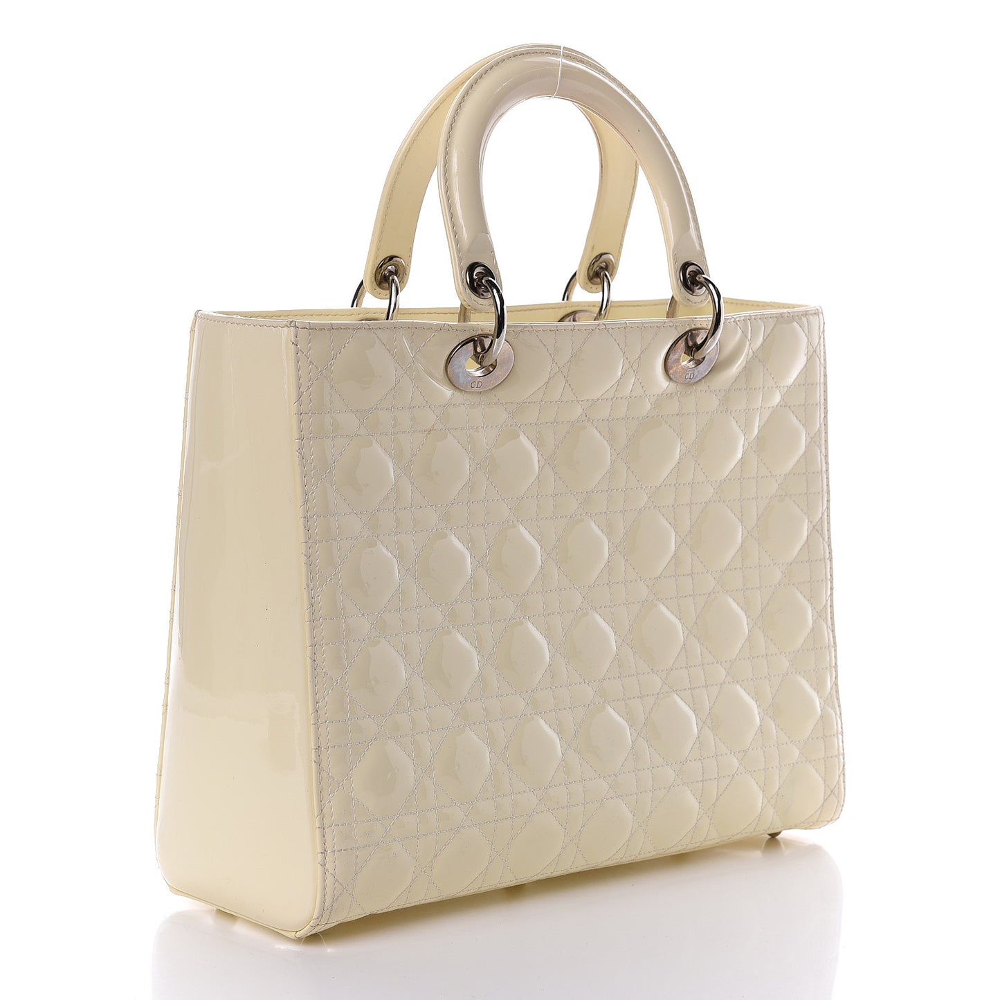 Patent Cannage Large Lady Dior White