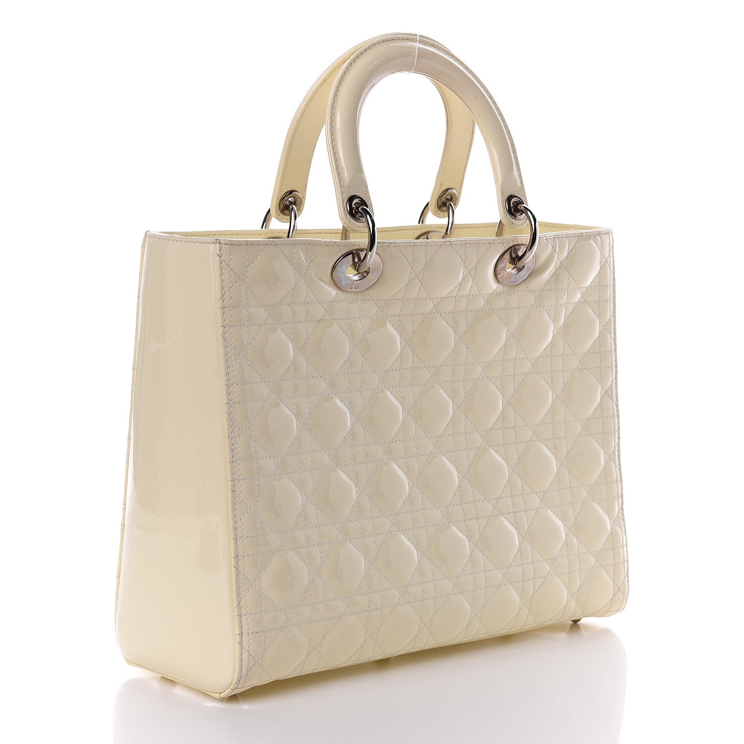 Christian Dior Patent Cannage Large Lady Dior White 3 of 15
