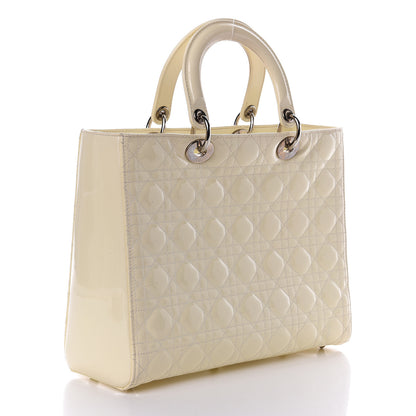 Christian Dior Patent Cannage Large Lady Dior White 3 of 15