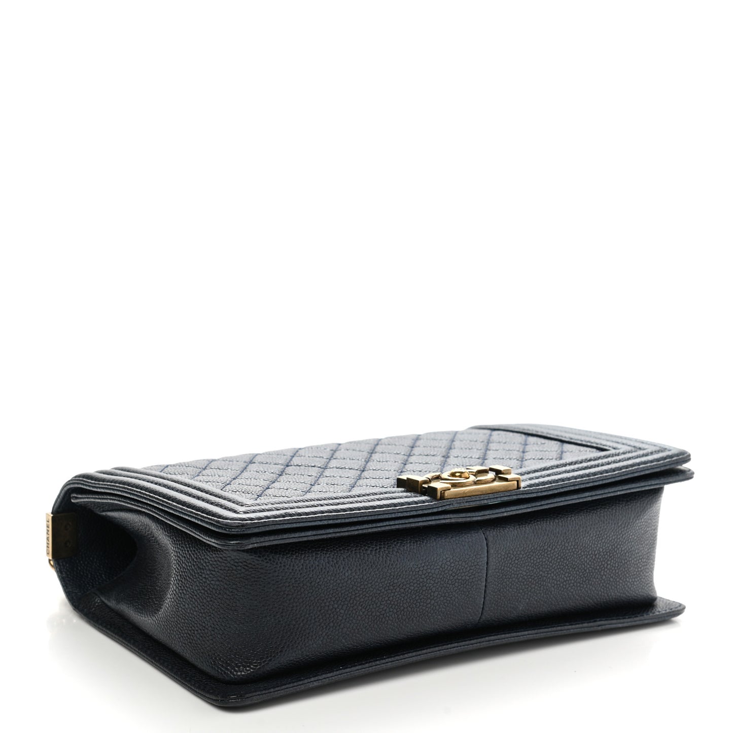 Caviar Quilted New Medium Boy Flap Dark Navy Blue