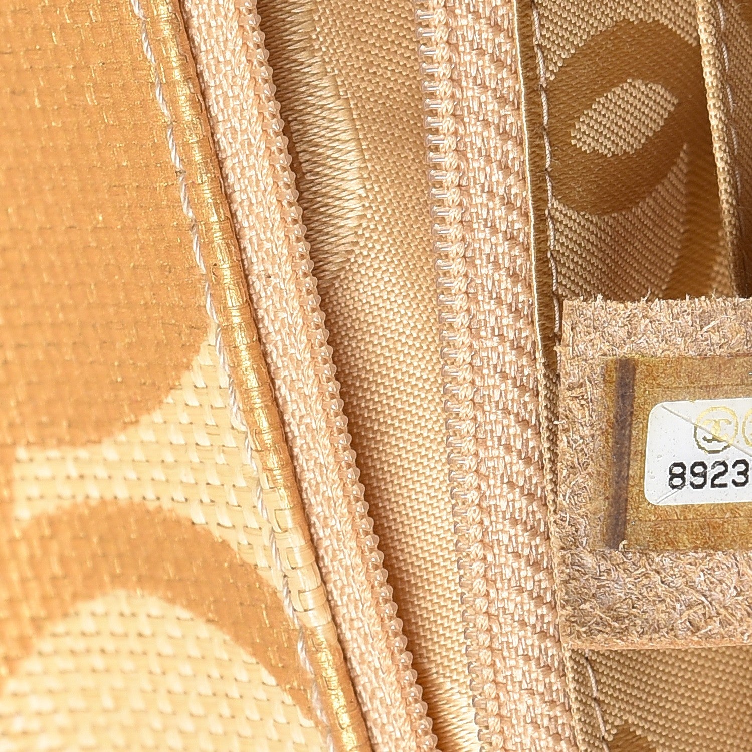 Chanel Woven Straw Camellia Print Medium Single Flap Gold 7 of 8