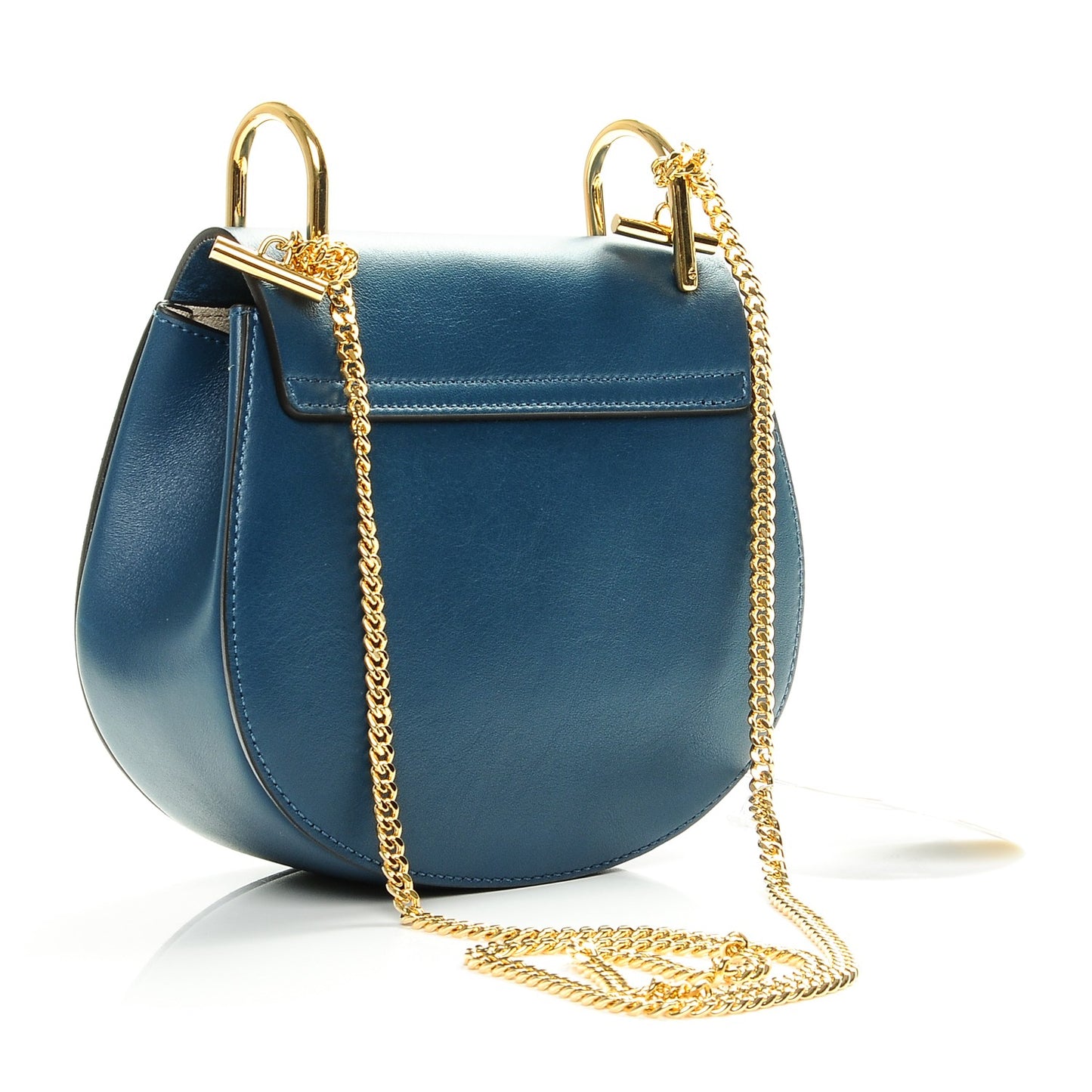 Suede Smooth Calfskin Mini Drew Shoulder Bag Majolica Blue