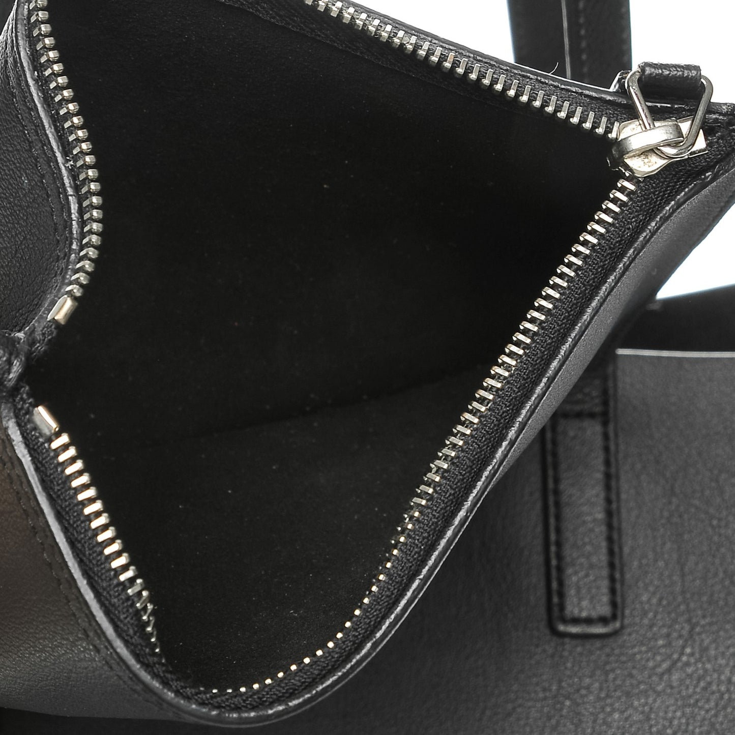 Calfskin Large Fringe Shopping Tote Black