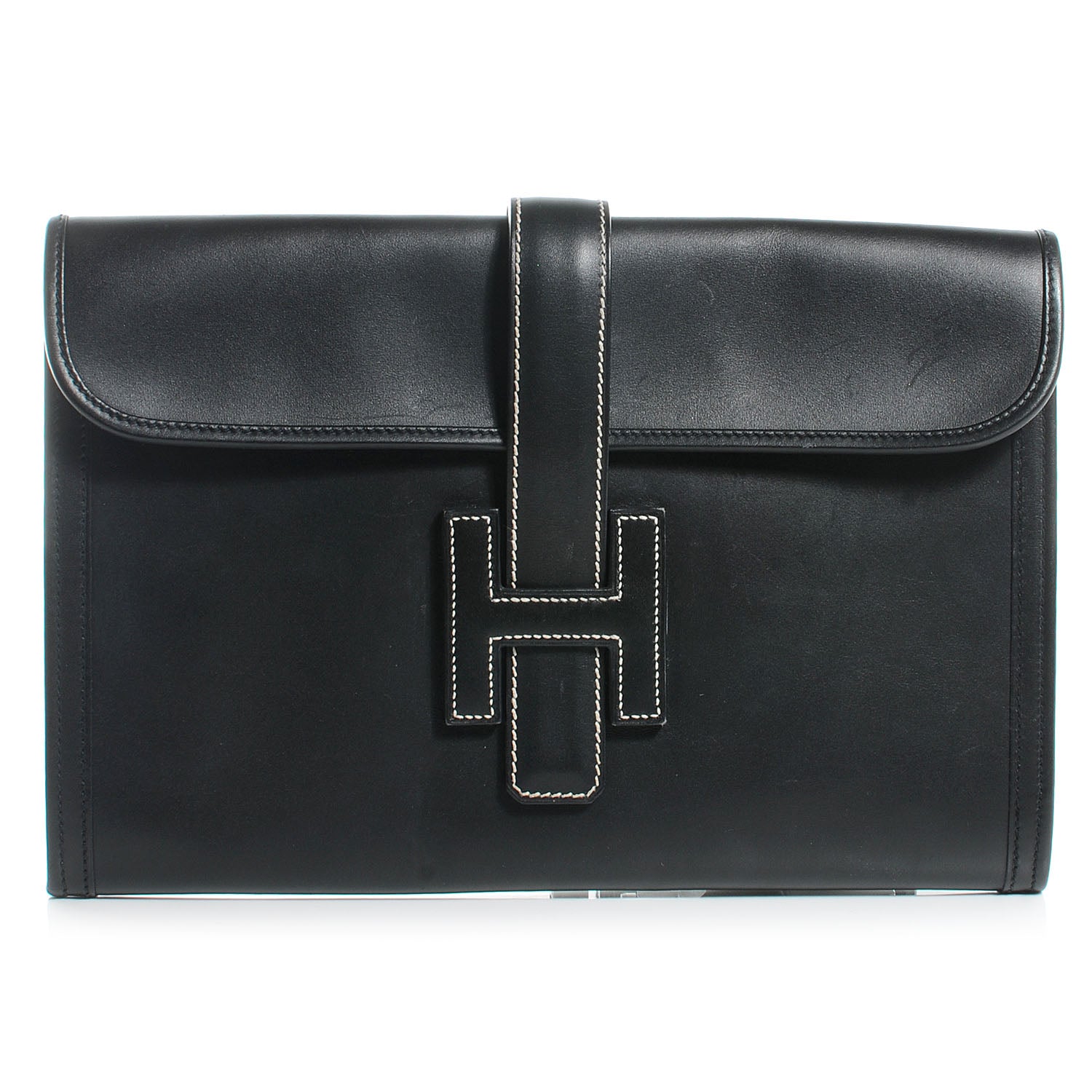 Hermes Box Calf Jige PM Clutch Black 1 of 7