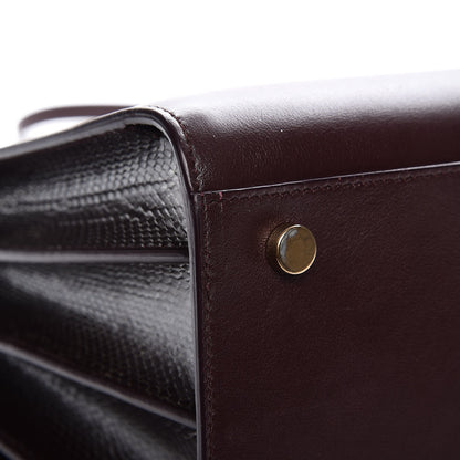 Saint Laurent Calfskin Python Small Sac De Jour Burgundy 10 of 11