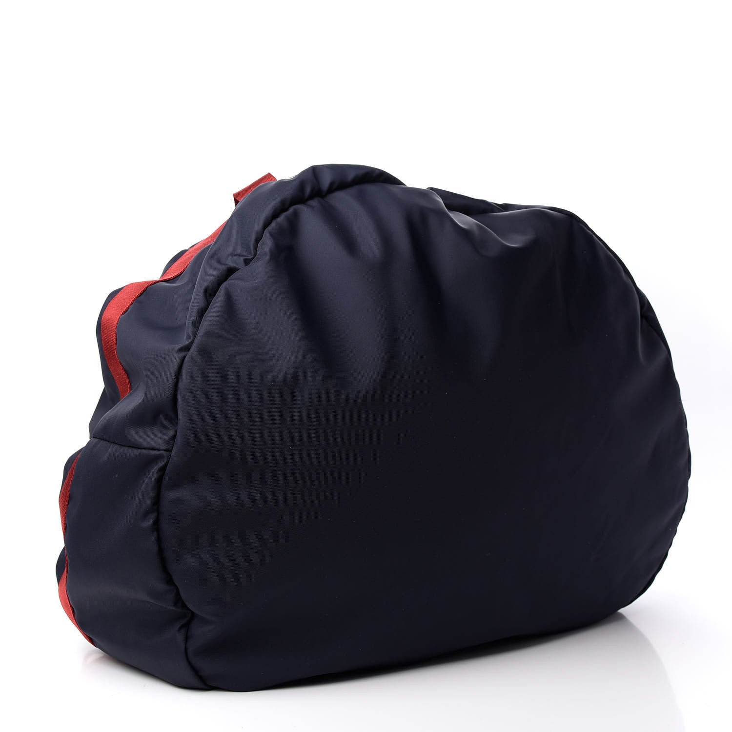 Balenciaga Textured Sport Nylon Logo Embroidered M Wheel Gym Bag Bleu Navy Rouge 4 of 9