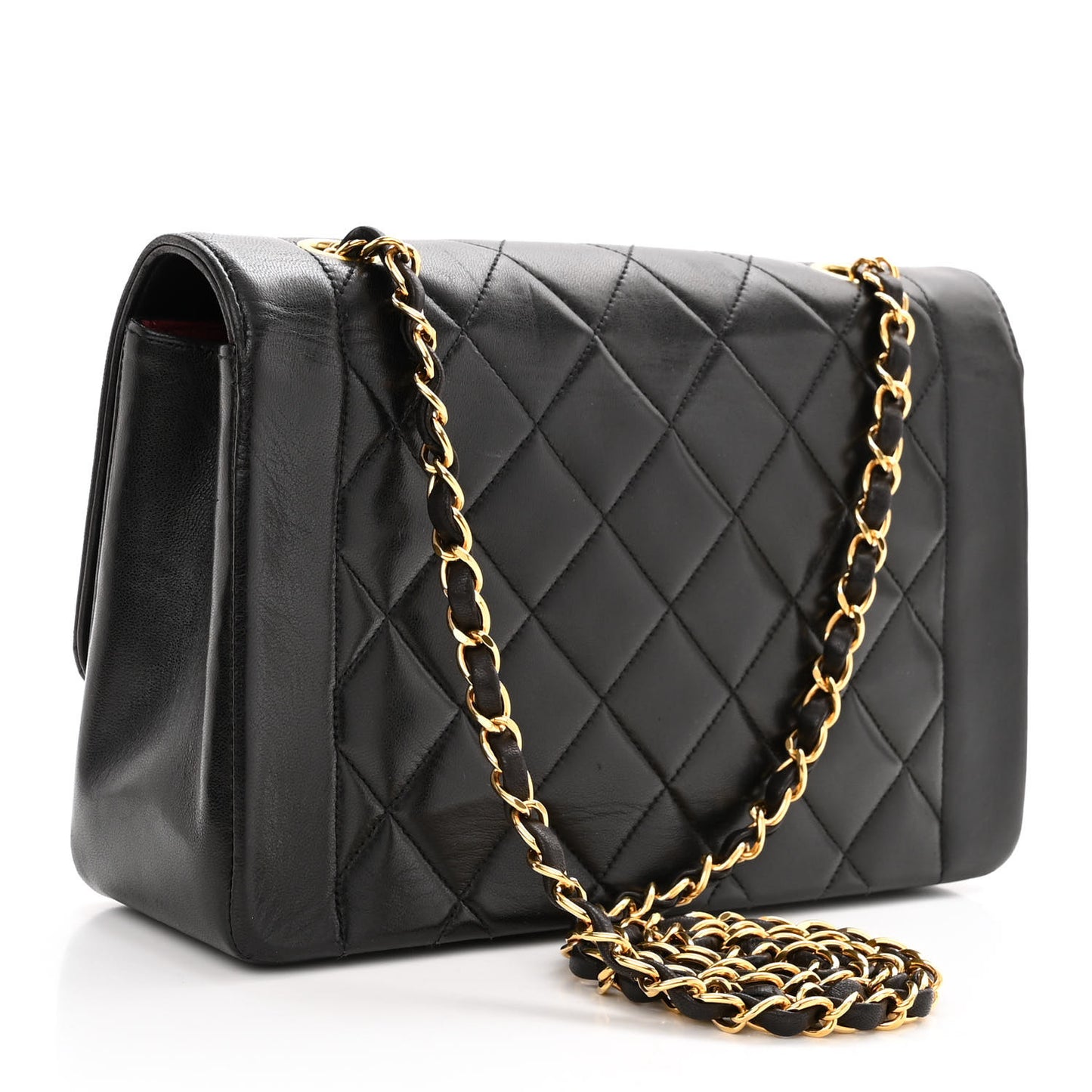 Lambskin Quilted Medium Single Flap Black