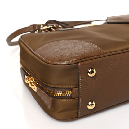 Prada Re-Nylon Saffiano Medium Re-Edition 1978 Two Handle Bag Sughero 7 of 8