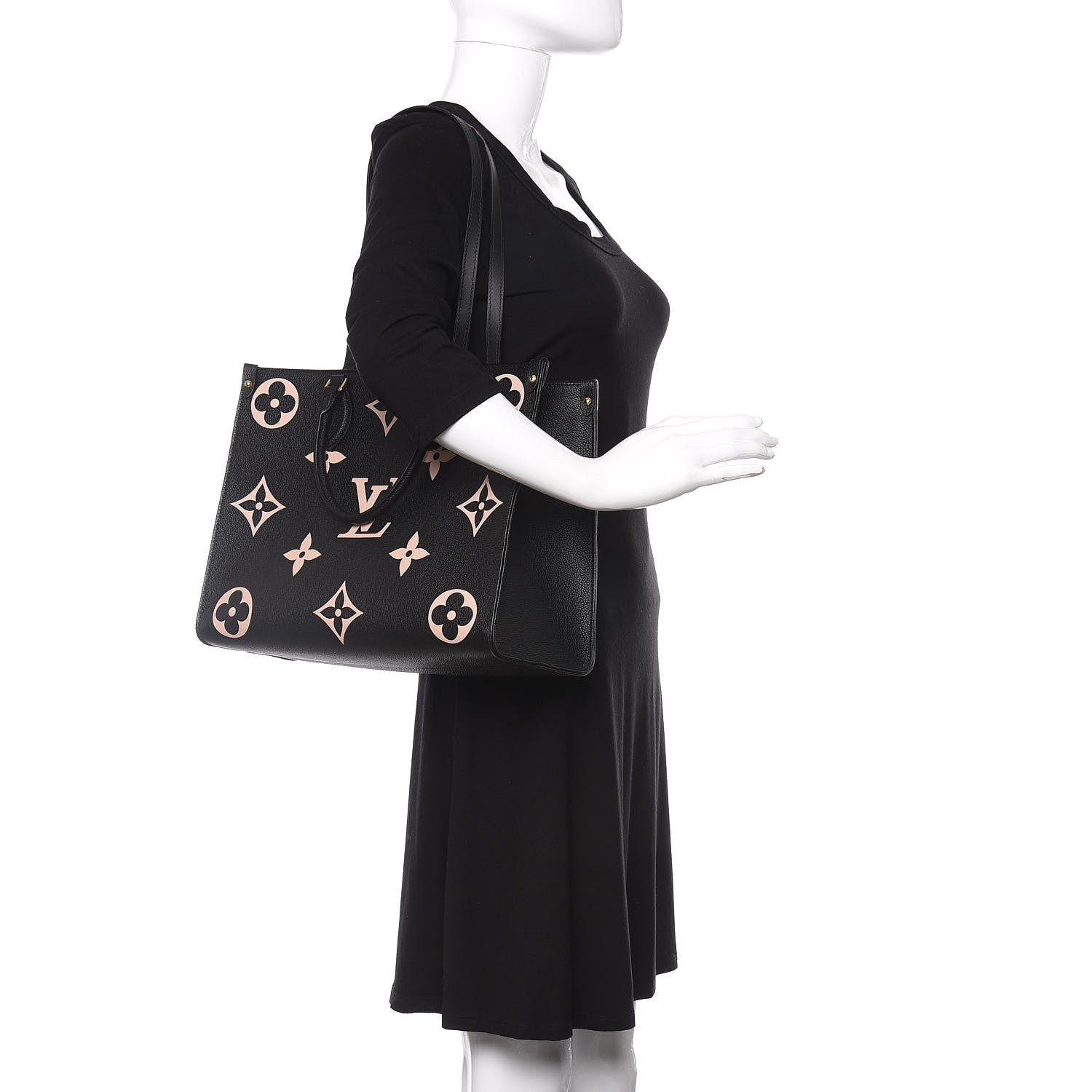 Louis Vuitton Empreinte Monogram Giant Onthego MM Black Beige 2 of 10