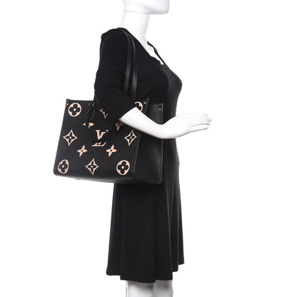 Louis Vuitton Empreinte Monogram Giant Onthego MM Black Beige 2 of 10