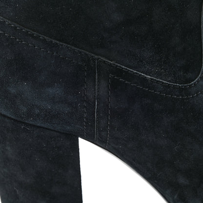 Chanel Suede Calfskin Fabric Short Boots 40.5 Blue 13 of 17