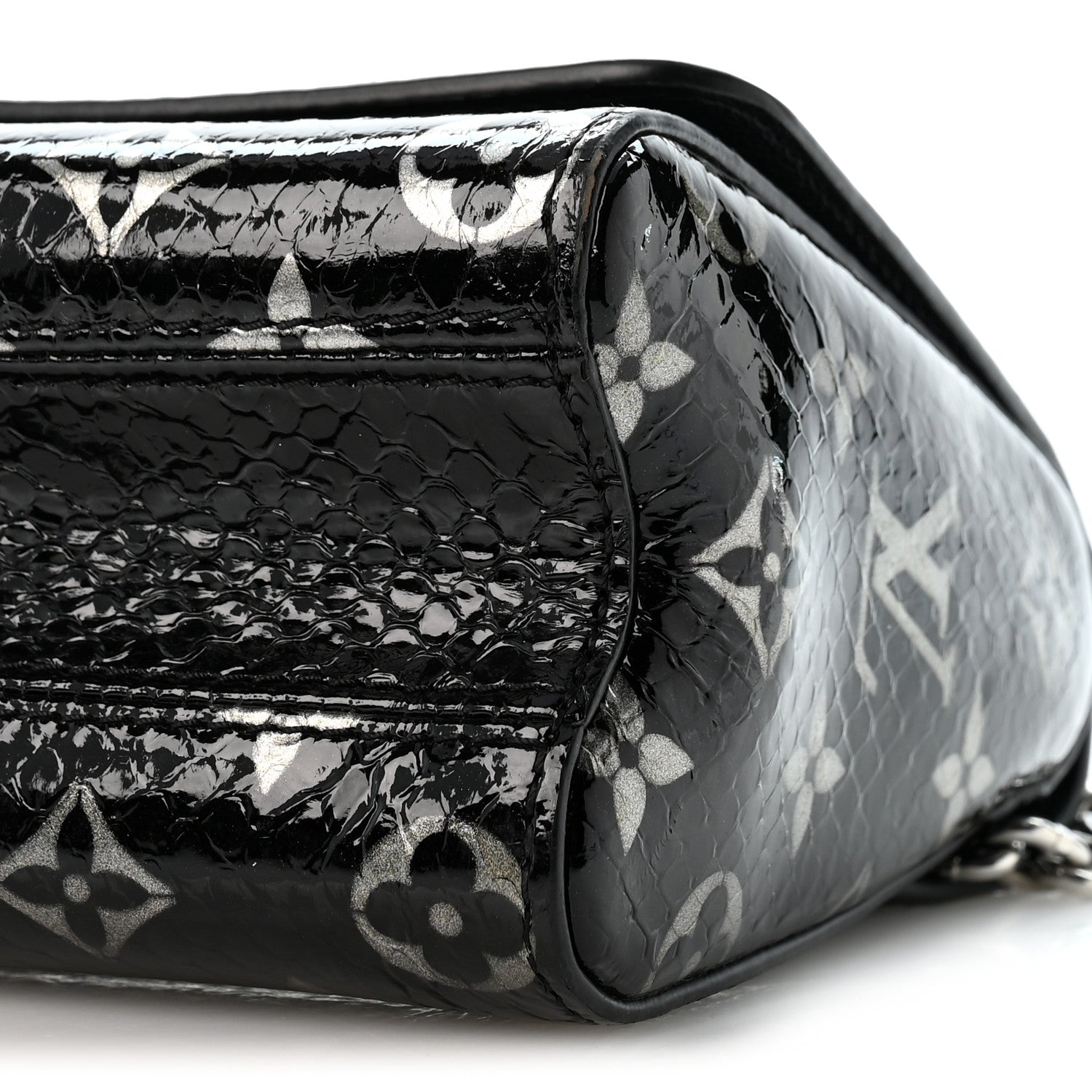 Louis Vuitton Snakeskin Monogram Twist Shoulder Bag PM Black 10 of 13