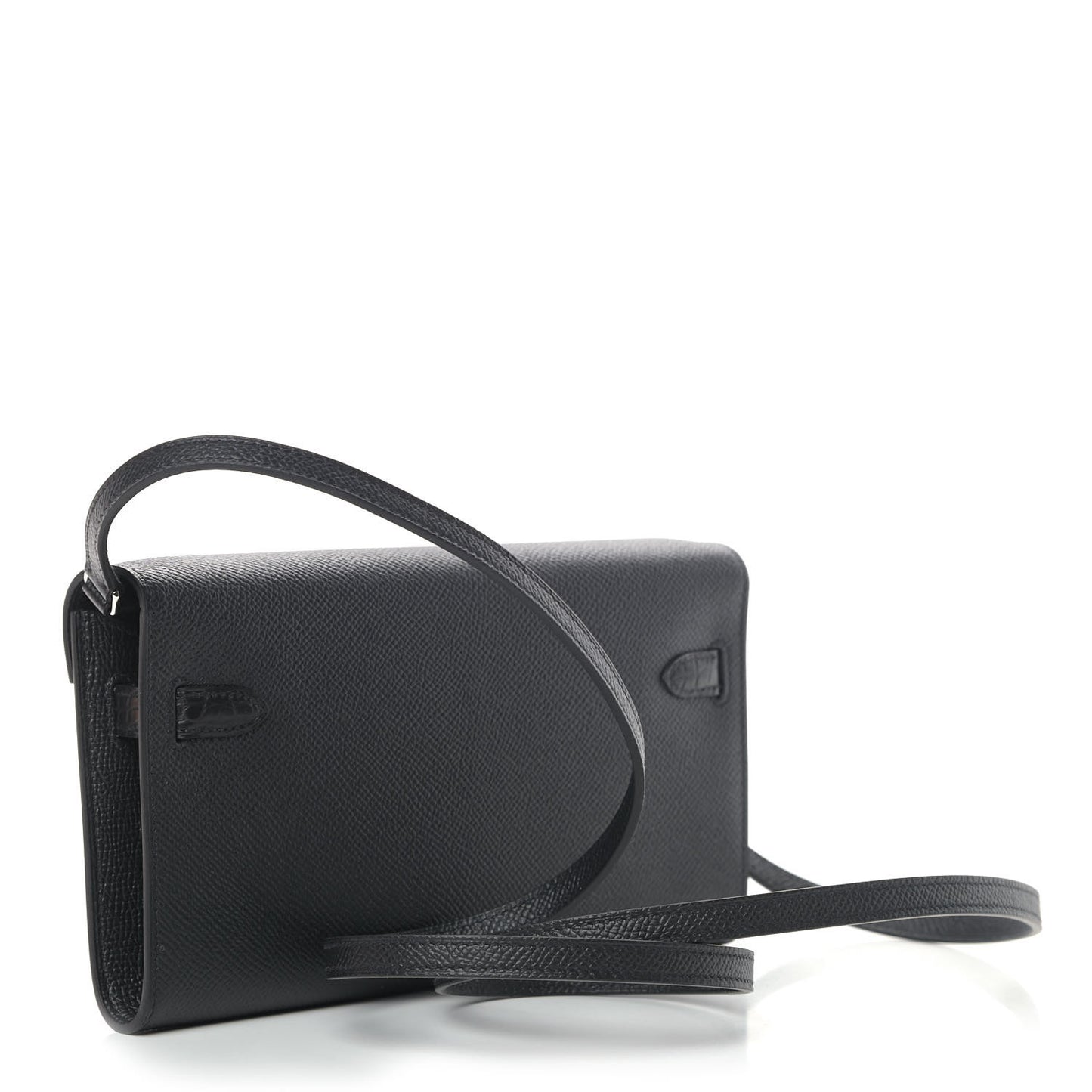 Epsom Matte Alligator Touch Kelly Wallet To Go Black