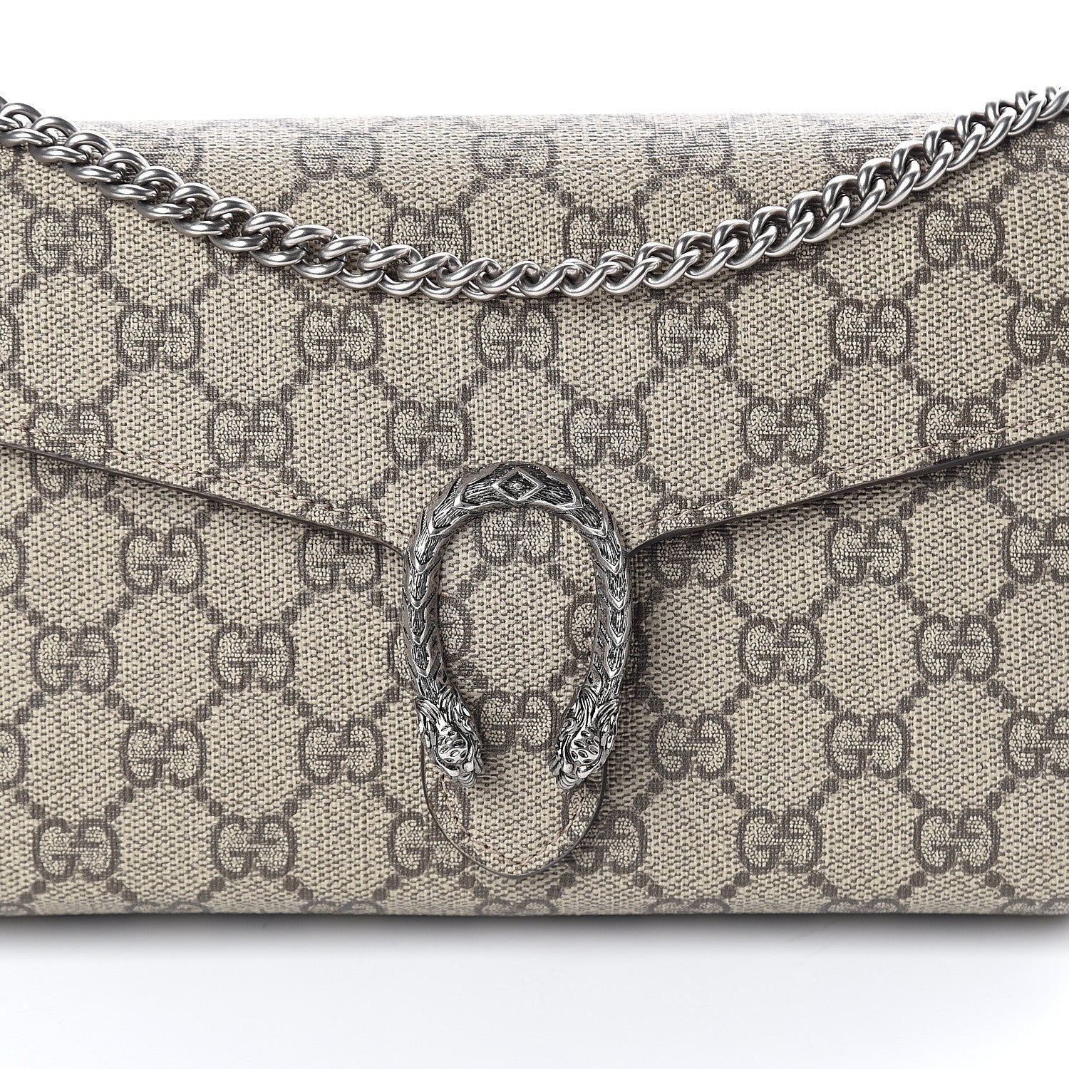 Gucci GG Supreme Monogram Mini Dionysus Chain Wallet Beige Taupe 6 of 8