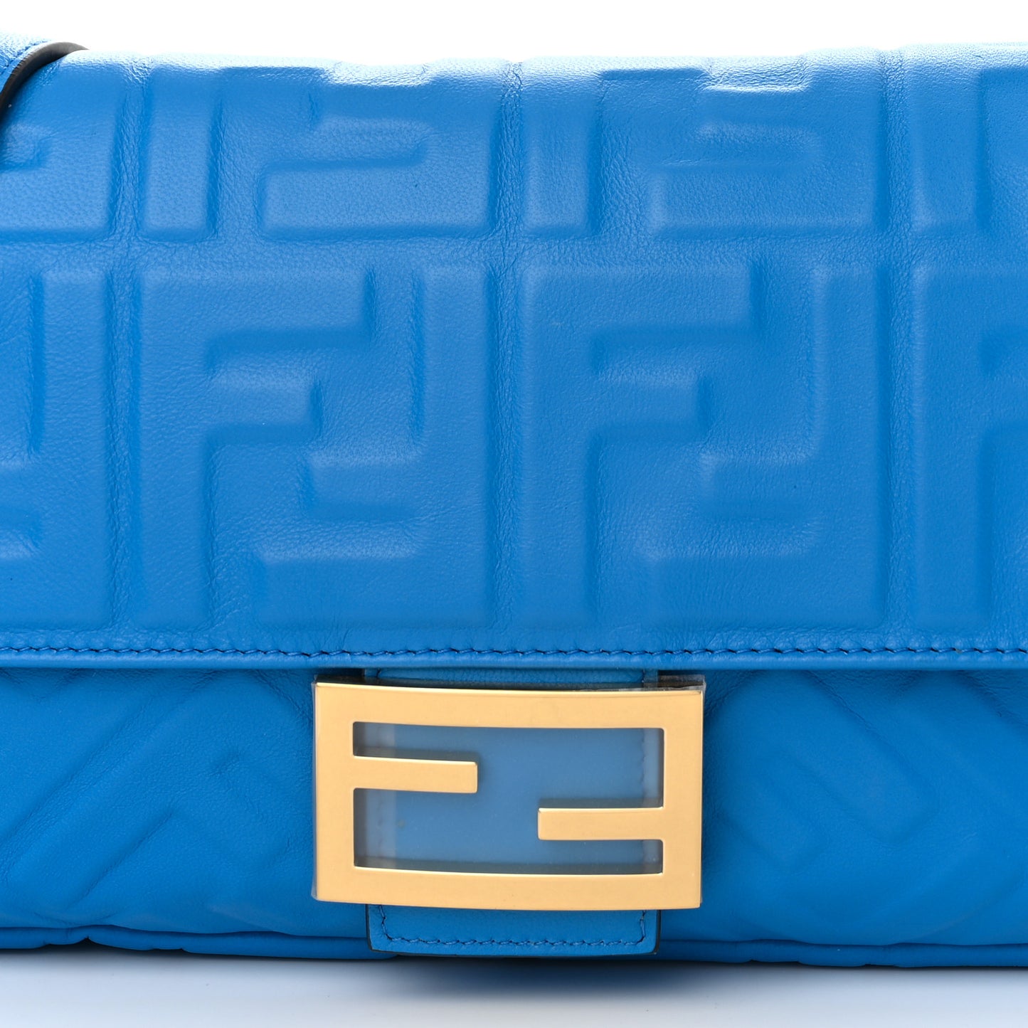 Nappa FF 1974 Embossed Baguette Blue Royal