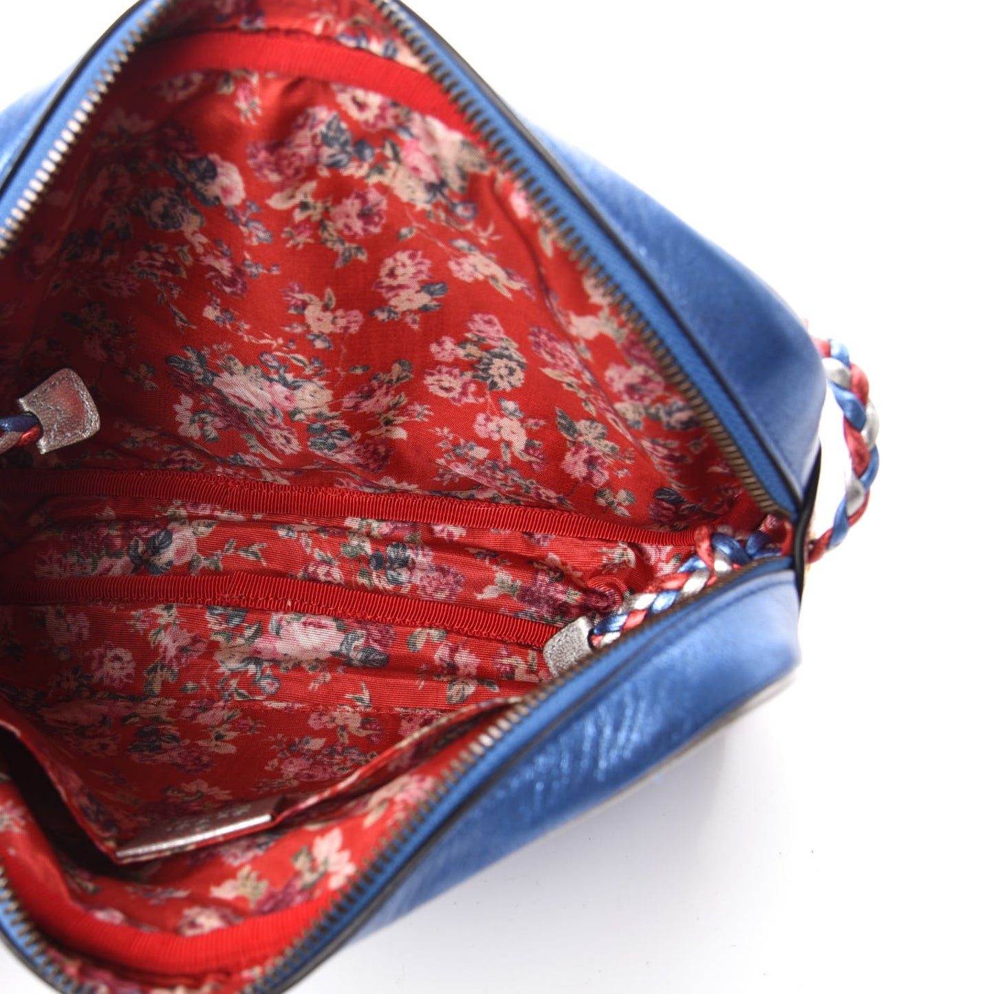 Laminated Nappa Trapuntata Small Zumi Shoulder Bag Rosso Marine Argento