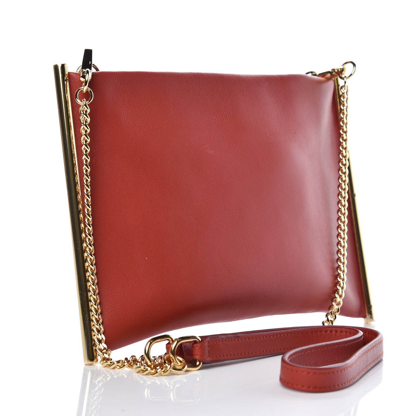 Calfskin Mini Roy Chain Pouch Earthy Red