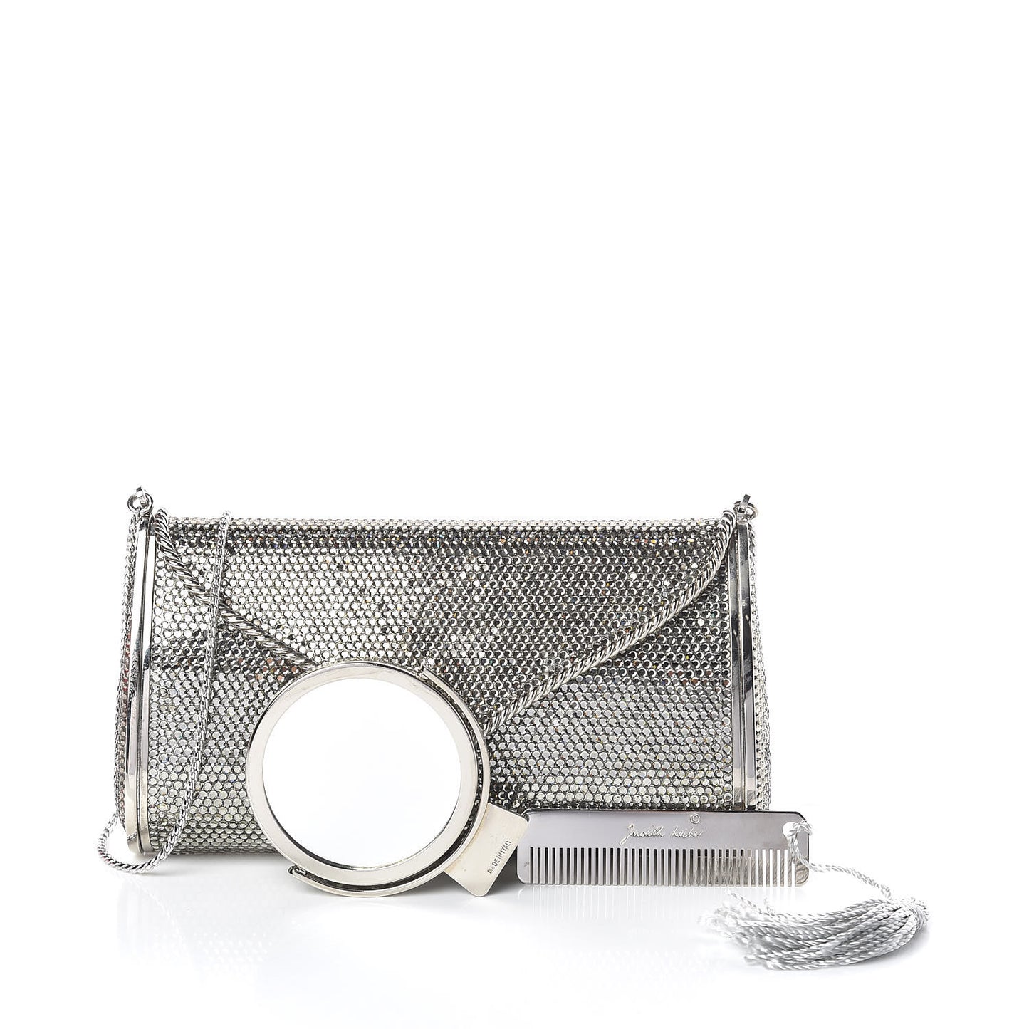 Swarovski Crystal Minaudiere Clutch Silver