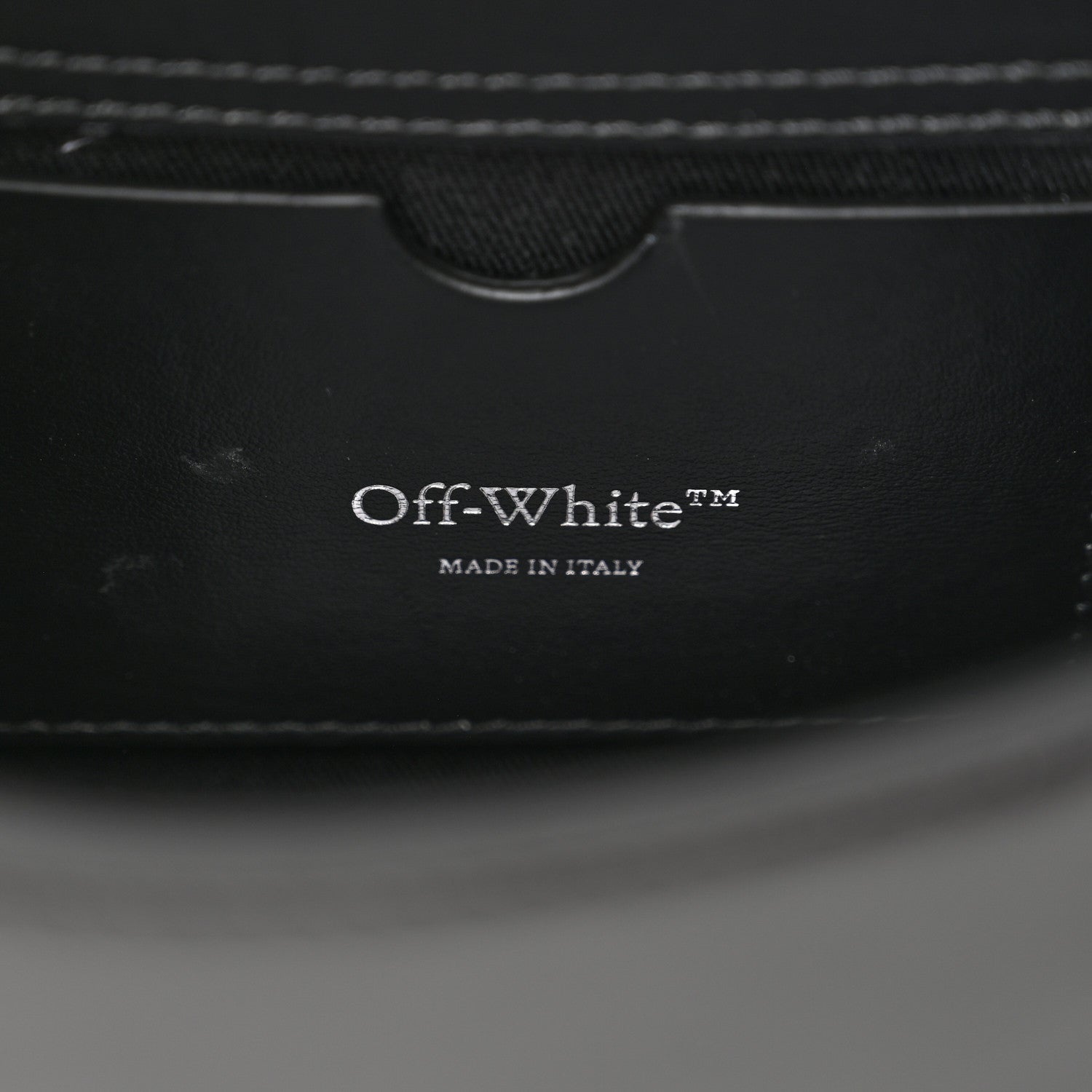 Off-White Calfskin Clam Shoulder Bag Black 6 of 9