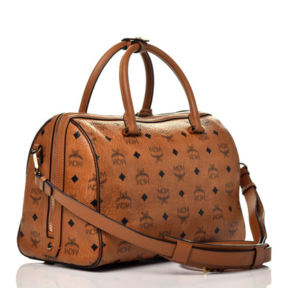 MCM Visetos Signature Boston Bag Cognac 4 of 10