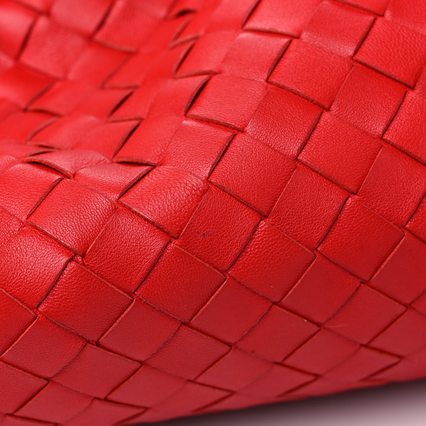 Nappa Maxi Intrecciato The Pouch Oversized Clutch Bright Red