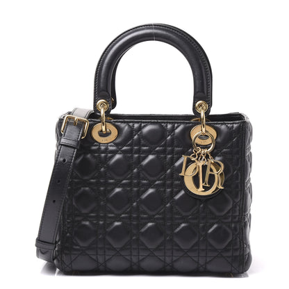 Christian Dior Lambskin Cannage Medium Lady Dior Black 1 of 9