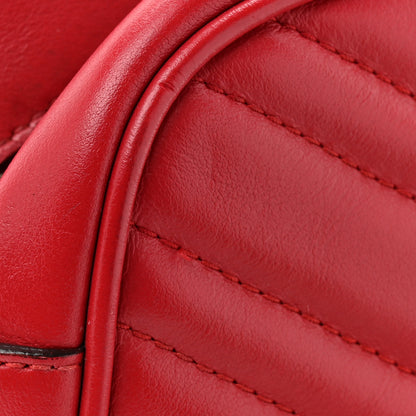Gucci Calfskin Matelasse Small GG Marmont Chain Shoulder Bag Hibiscus Red 11 of 12
